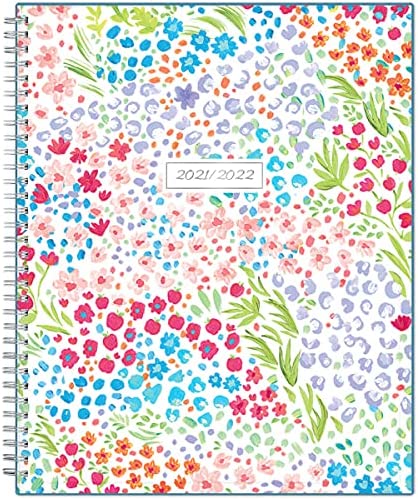 Blue Sky 2021-2022 Academic Year Teachers Weekly & Monthly Lesson Planner, 8.5" x 11", Flexible Cover, Wirebound, Ditsy Dapple Light (132002)