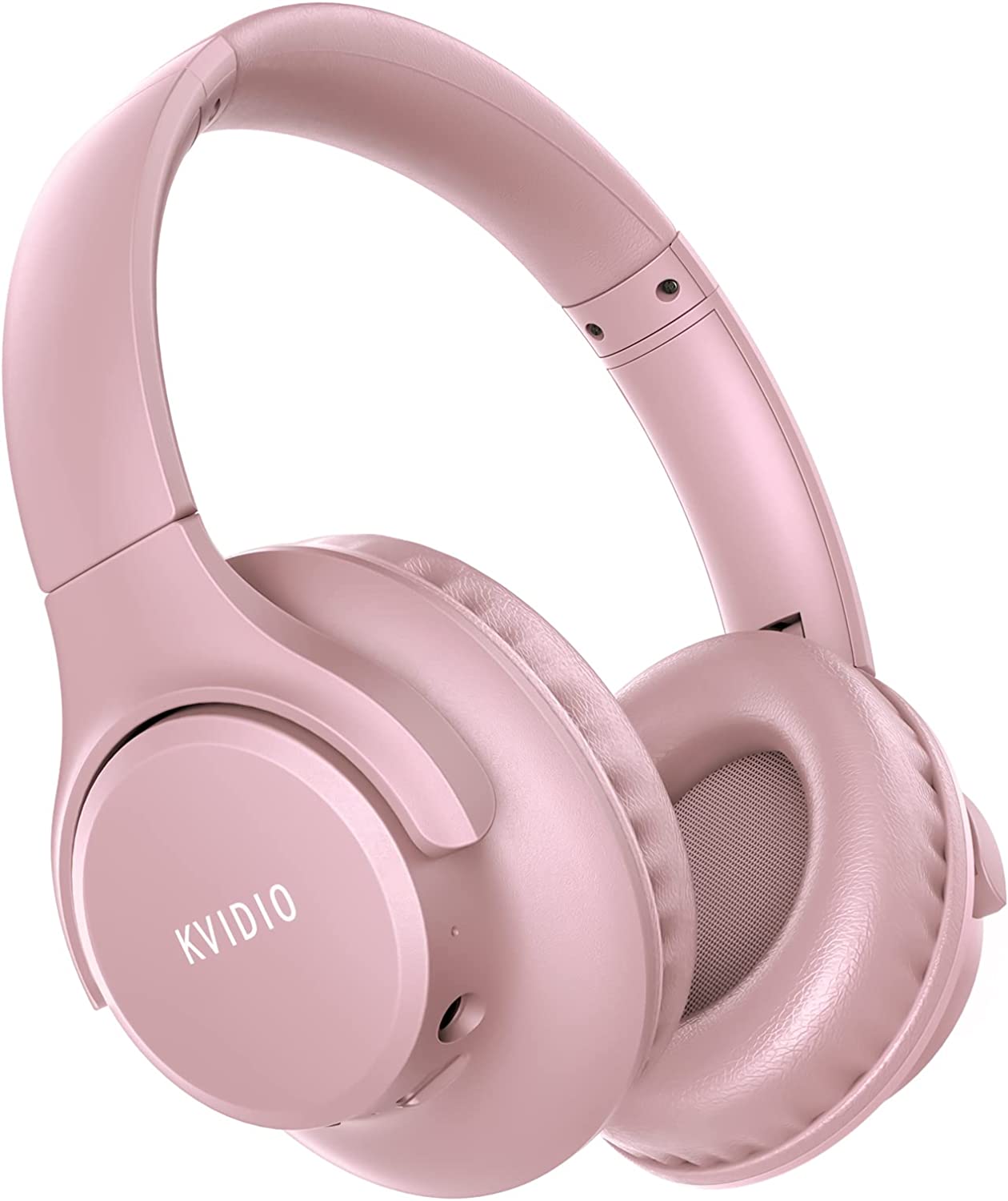 KVIDIO [Updated] Bluetooth Headphones Over Ear, 65 Hours Playtime Wireless Headphones with Microphone,Foldable Lightweight Headset with Deep Bass,HiFi Stereo Sound for Travel Work Laptop PC Cellphone
